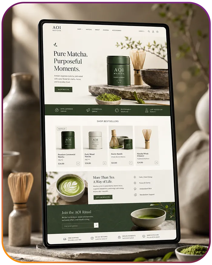 AOI Matcha online store starter kit