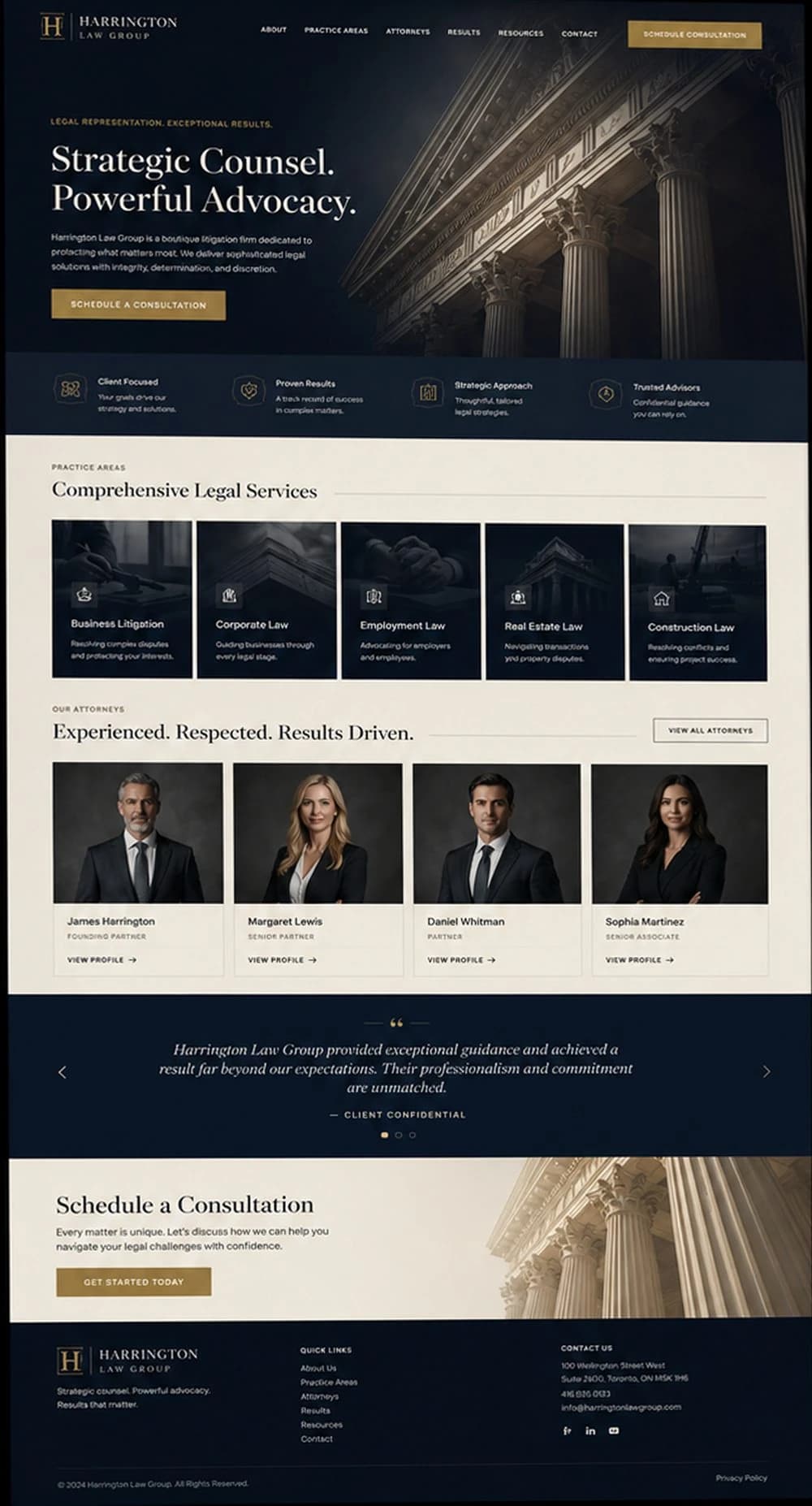 A law firm website rebuilt with 3Edit, ready to send to the business